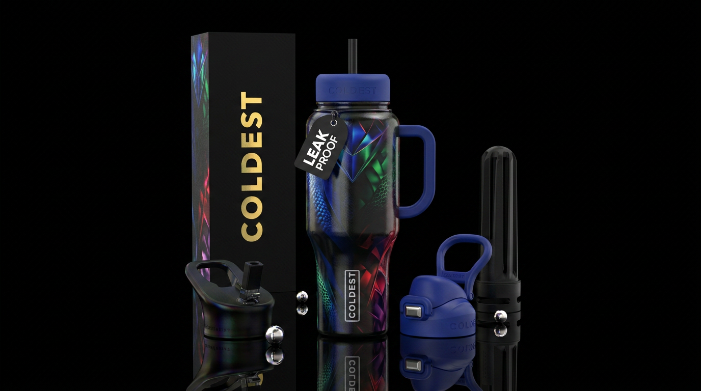 luxurious, abstract,, stylistic modern water bottle design