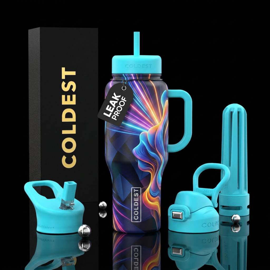 Happy days, glowie, shadow water bottle design
