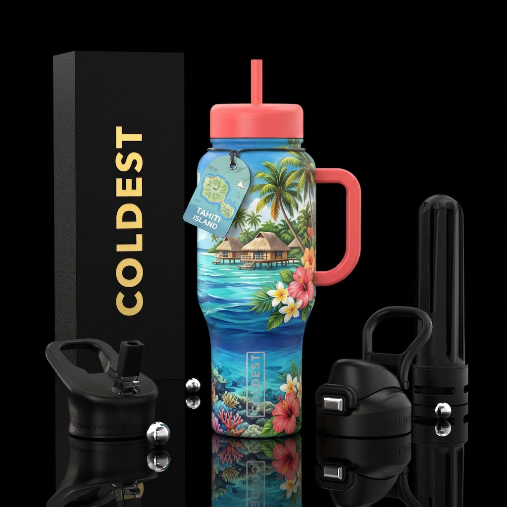 Tihiti Island,  Beautiful, water bottle design