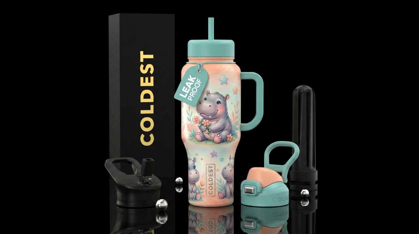 Little hippo  ,Being Cute, beautiful water bottle design