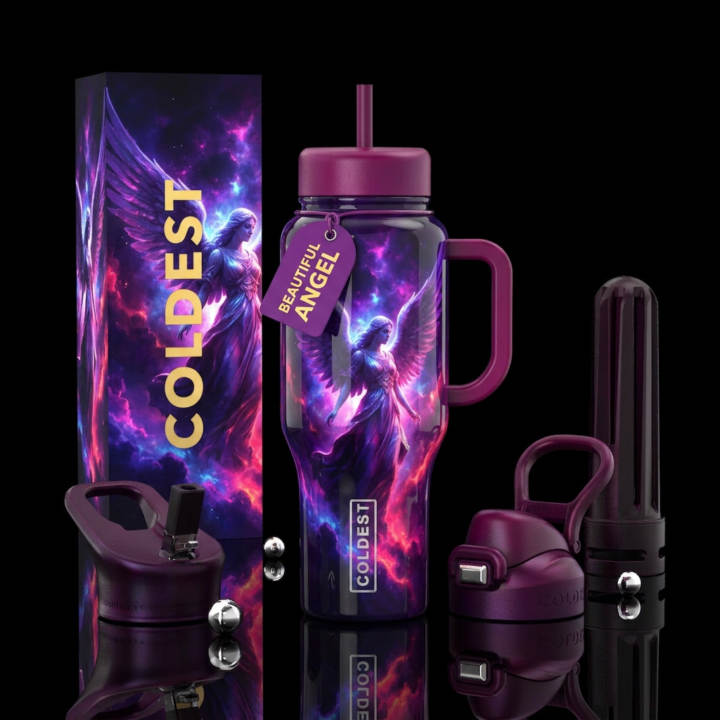 Beautiful,  Angel,  shadow, vibrant water bottle design