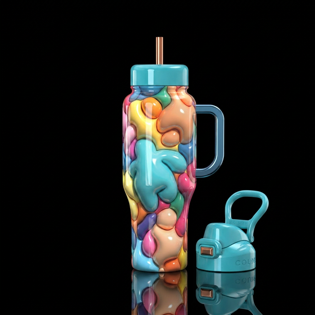 Dough boy, shiny, water bottle design