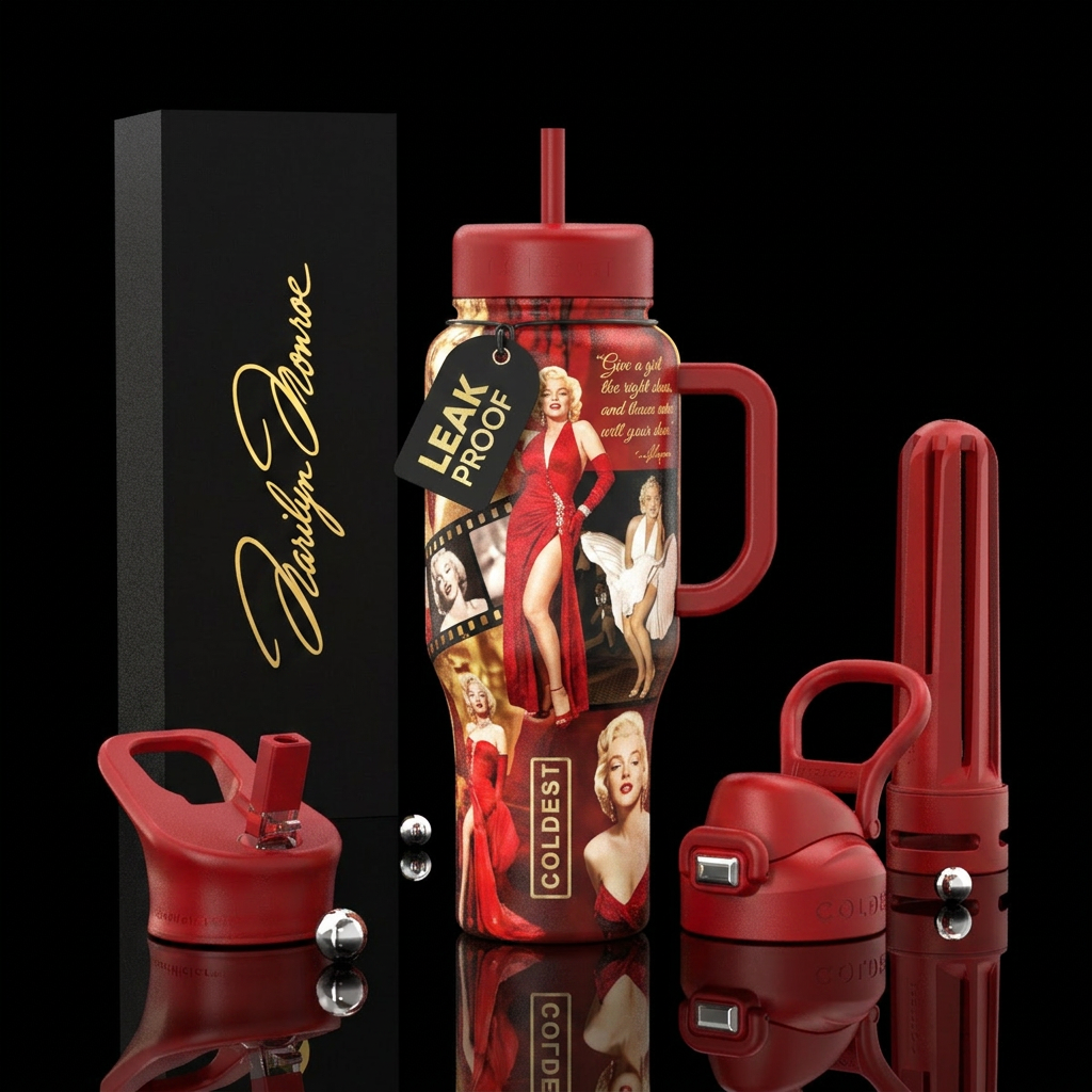 Marilyn Monroe water bottle design