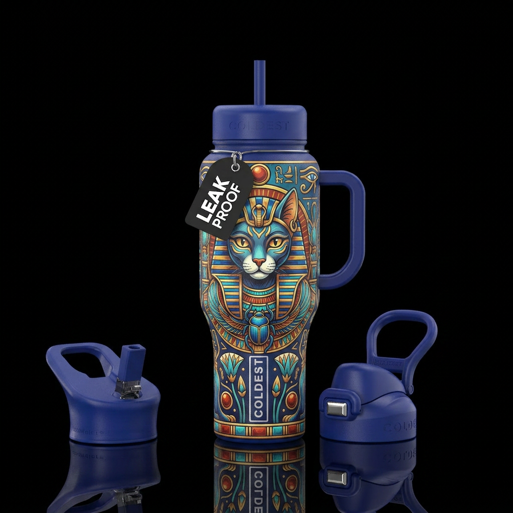 Egyptian Kitty water bottle design