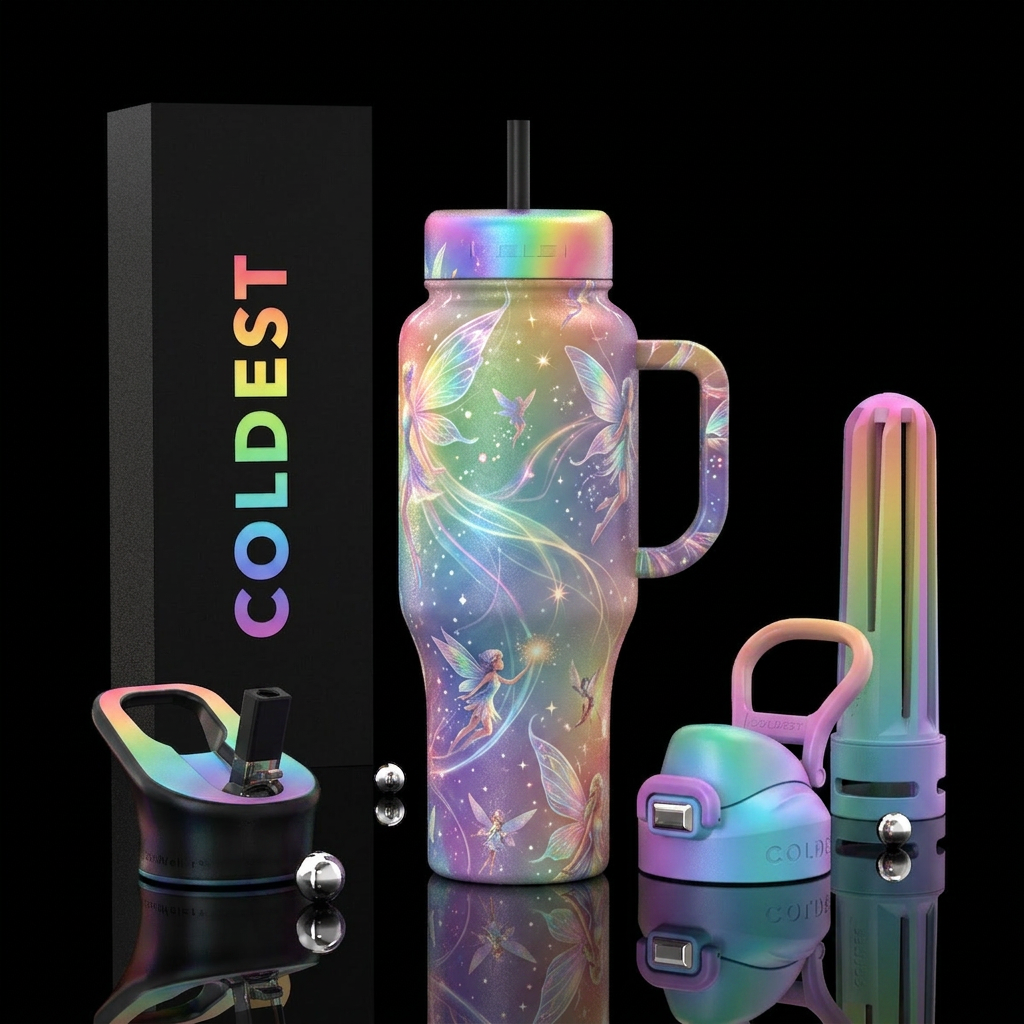 Rainbow, Fairy, beautiful water bottle design