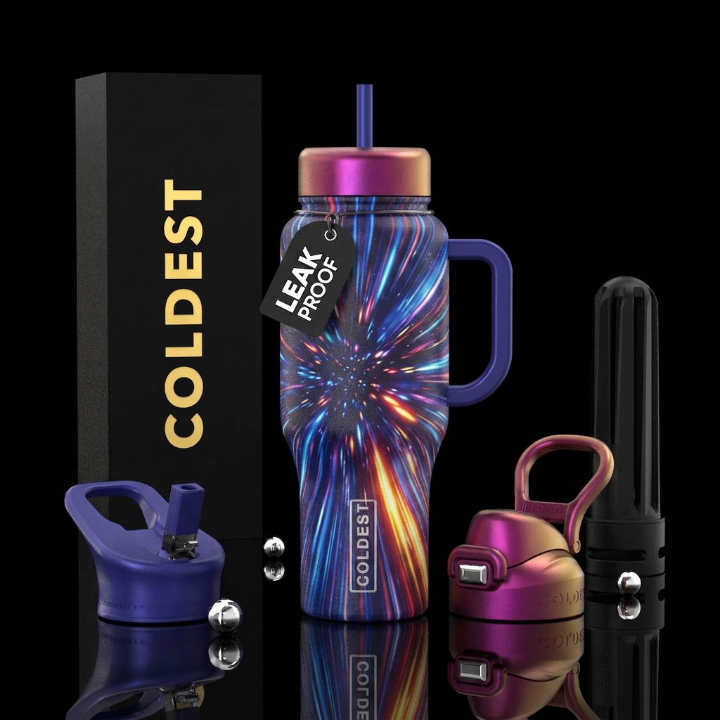 Hyperspace, textured water bottle design