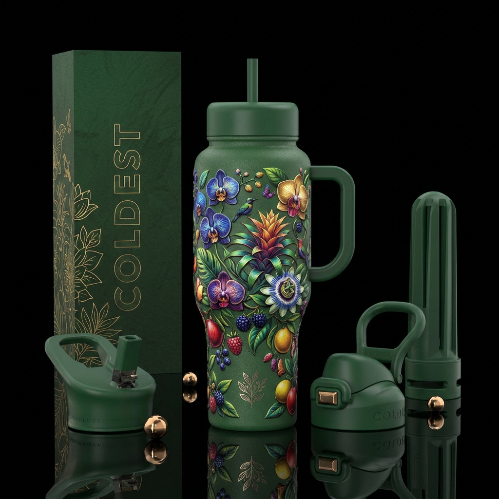 Garden of life, texture water bottle design