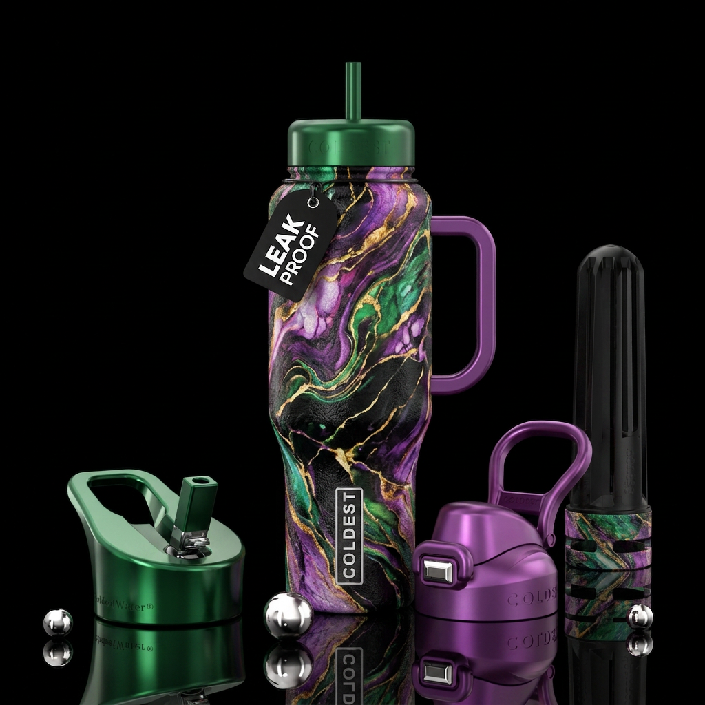 Marble madness, textured water bottle design