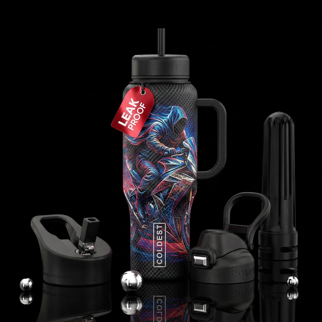 Shadow rider, twxtured water bottle design