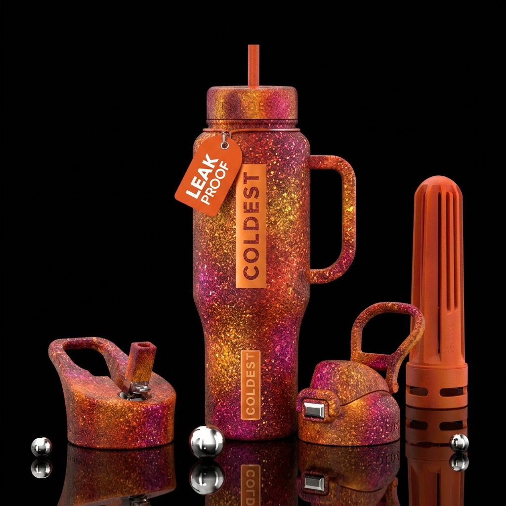Fire Cracker, Textured water bottle design