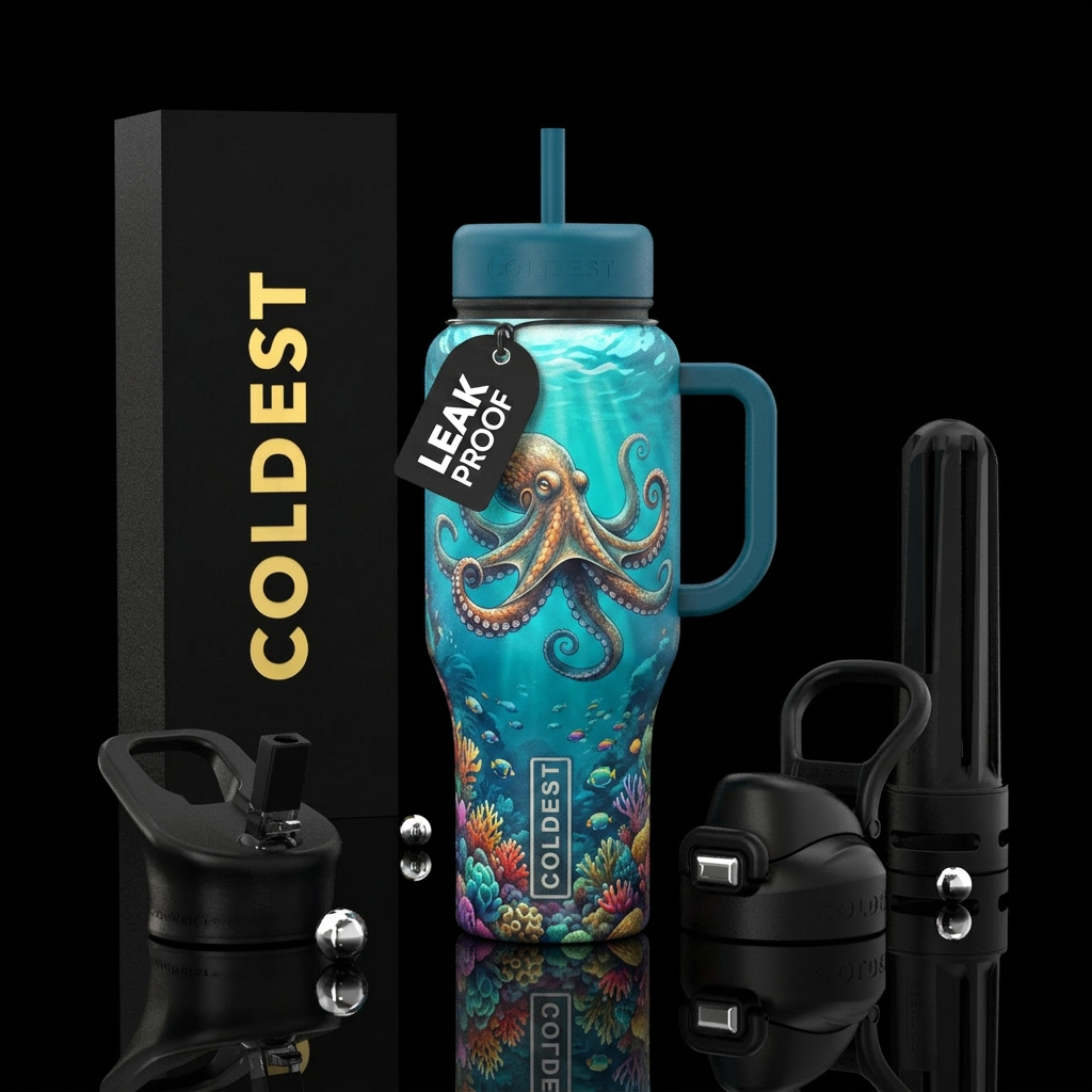 Glowie octopus water bottle design