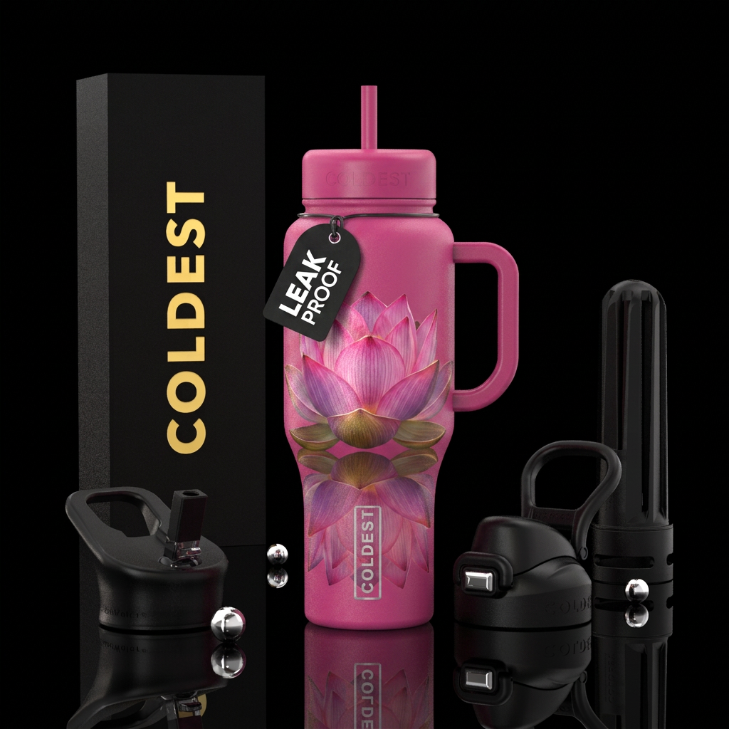 Lotus flower water bottle design