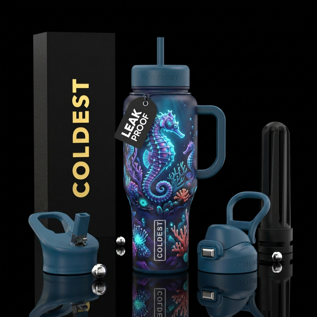 Glowie seahorse water bottle design