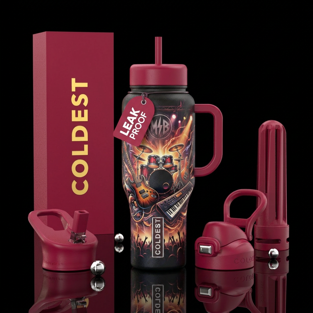 music band water bottle design