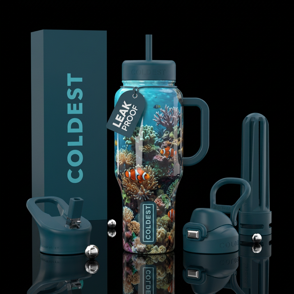 Ocean reef water bottle design