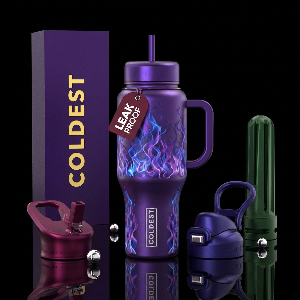 Wizarding flames water bottle design