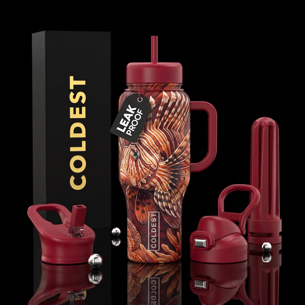 lion fish water bottle design