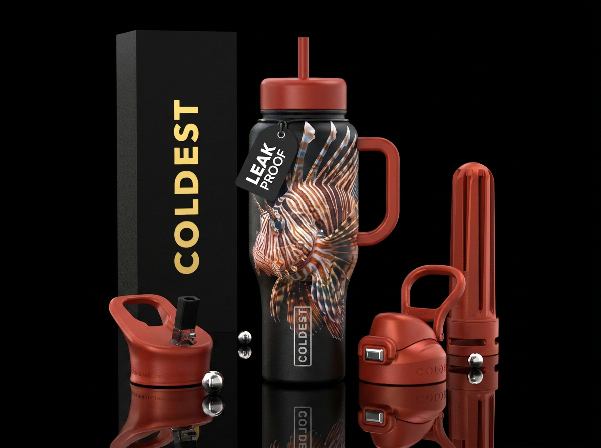 lion fish water bottle design