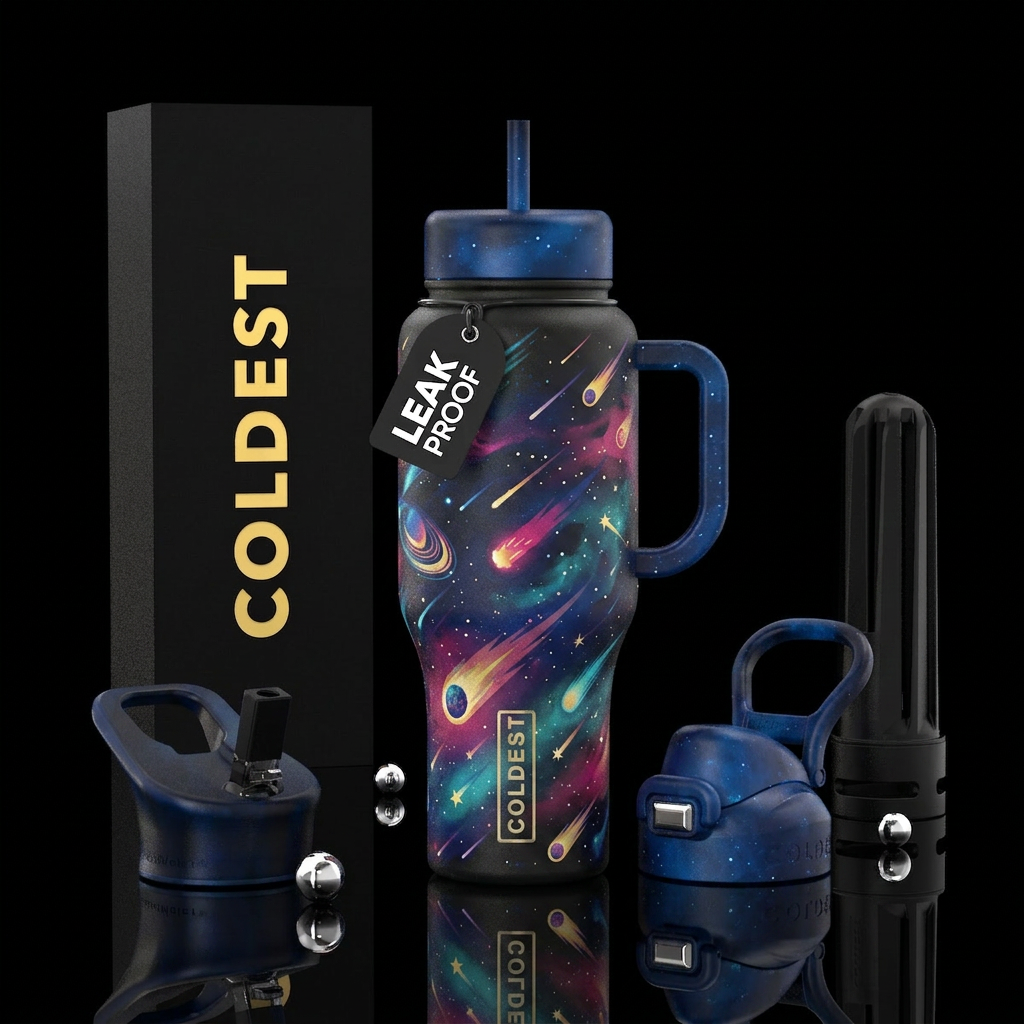 Shooting stars water bottle design