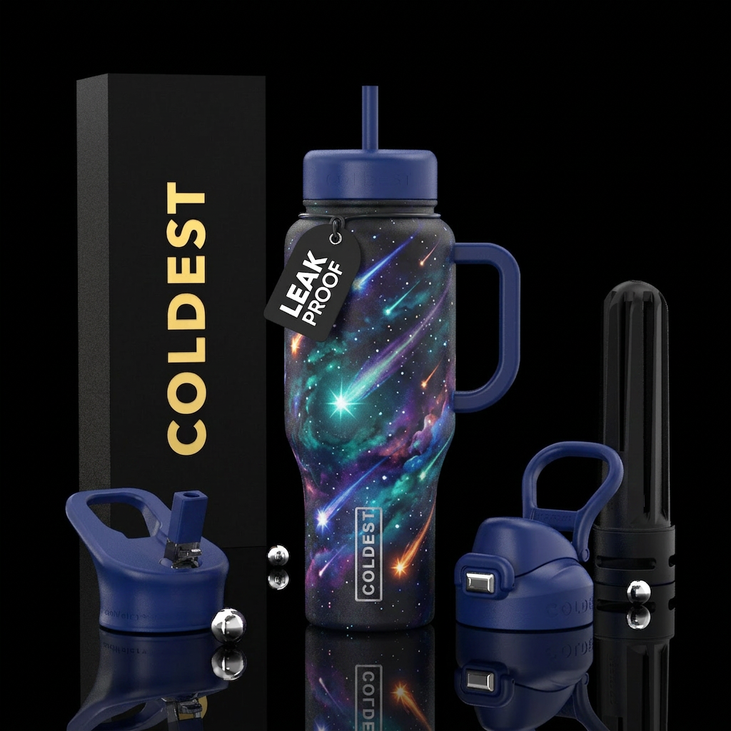 Shooting stars water bottle design