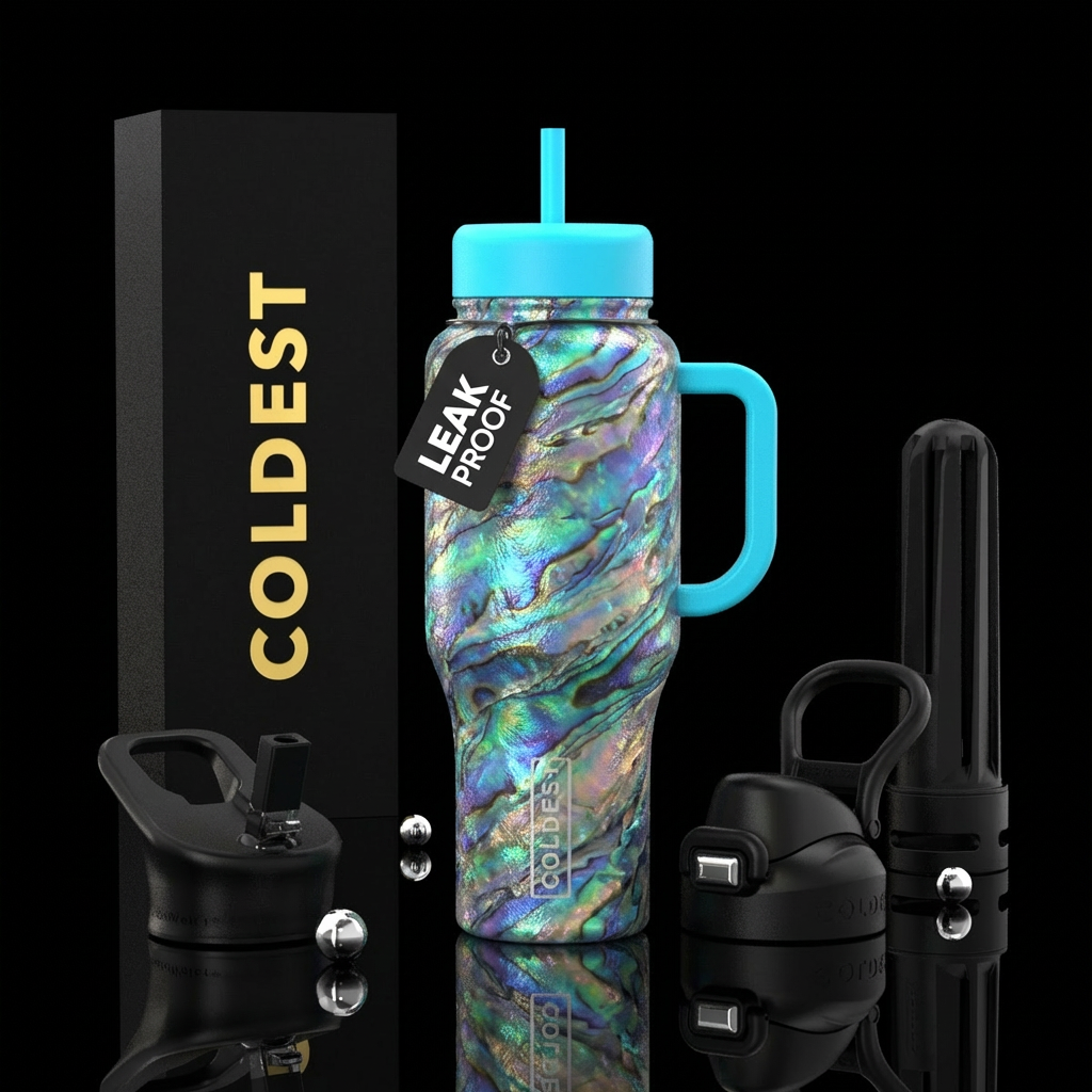 Opalescant stone water bottle design