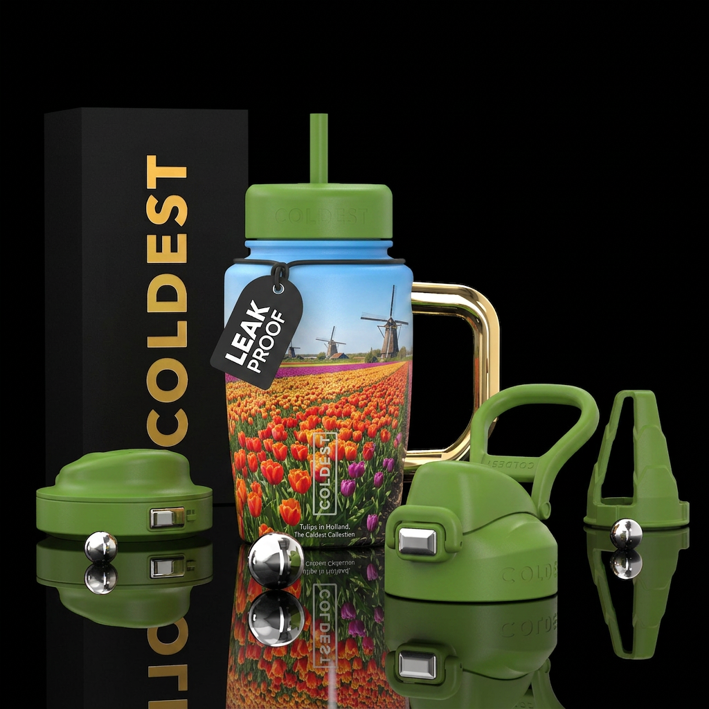 Tulips in Holland water bottle design