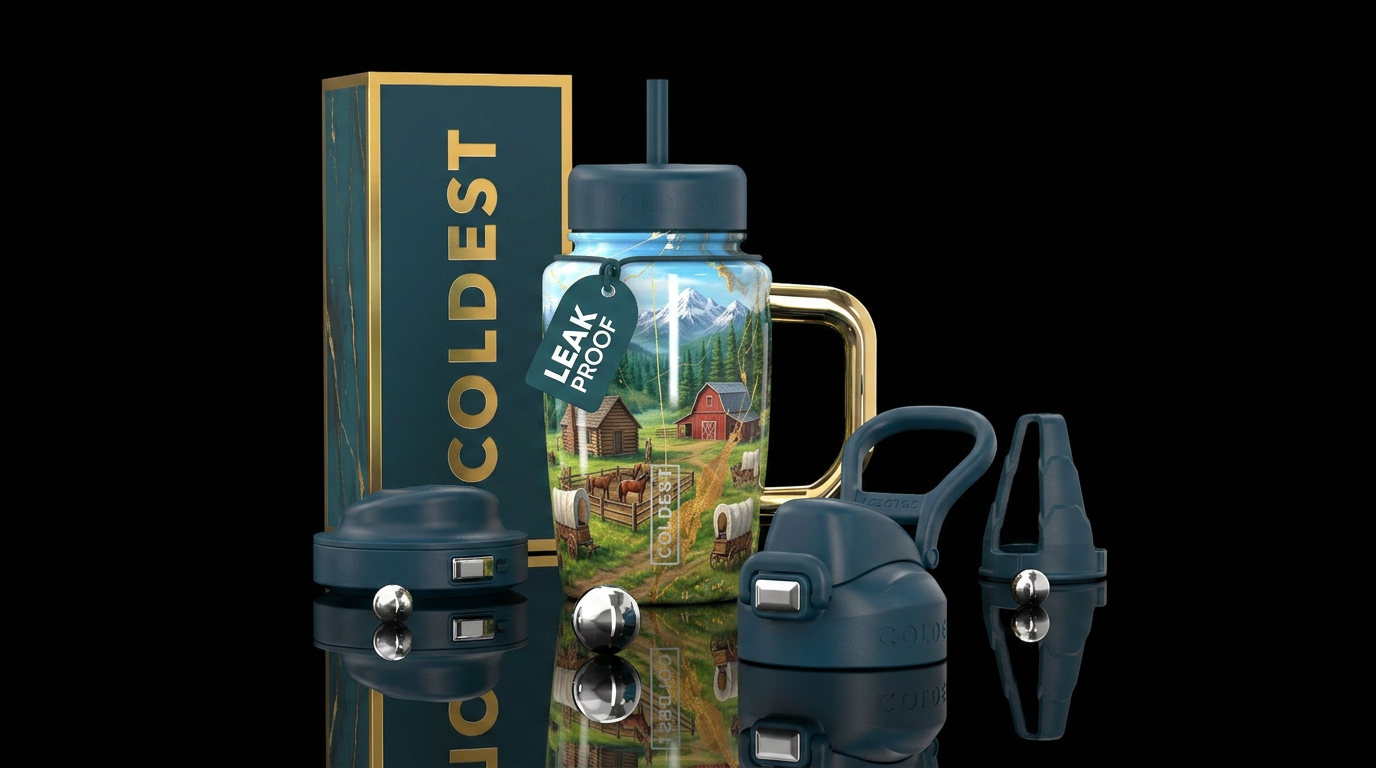 Homestead on the Oregon Trail water bottle design
