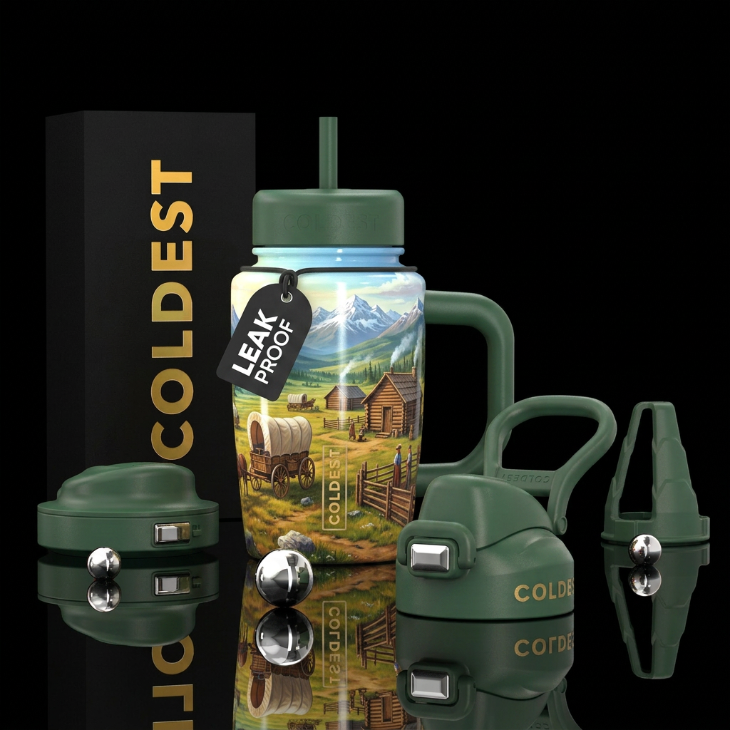 Homestead on the Oregon Trail water bottle design