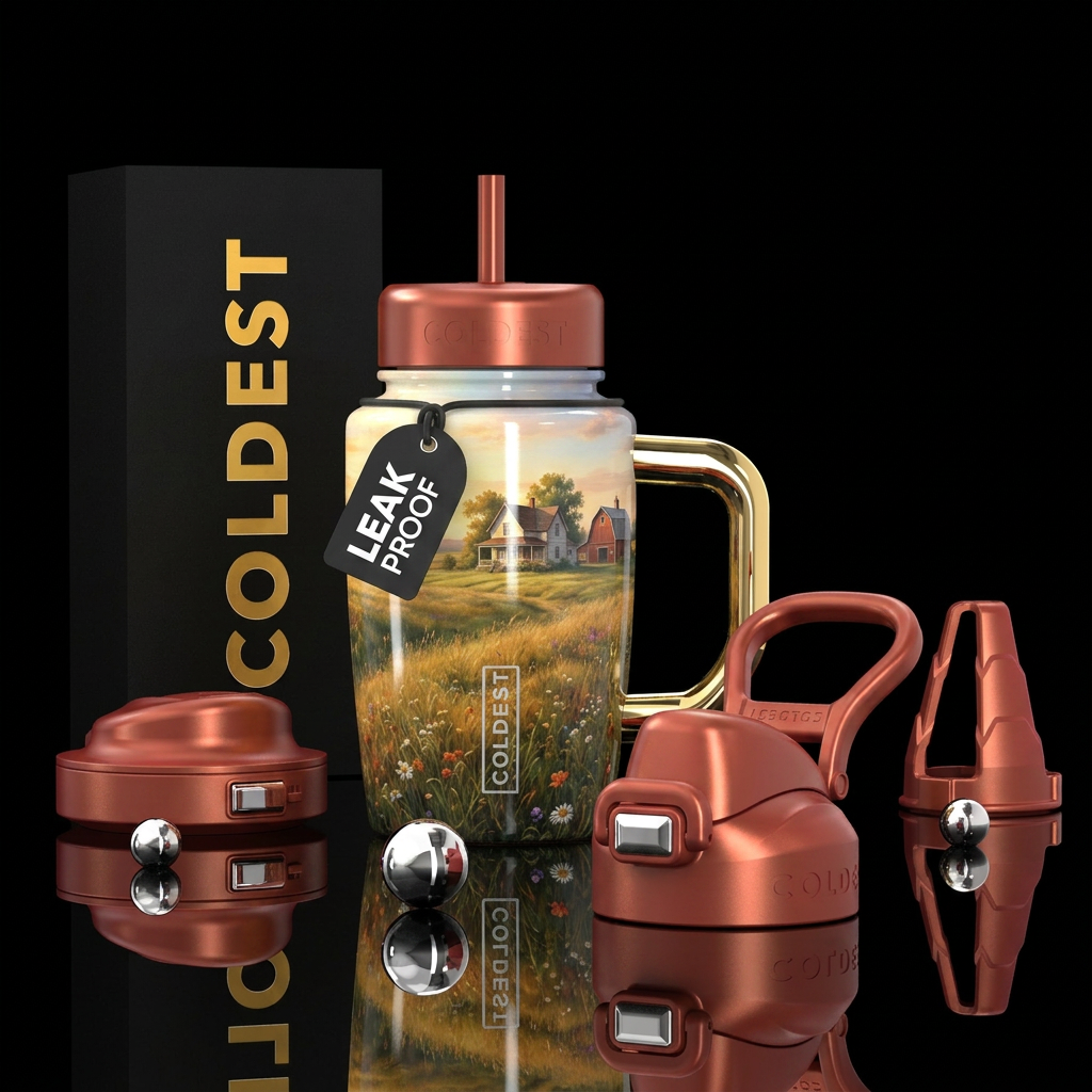 Farmhouse on the prairie water bottle design