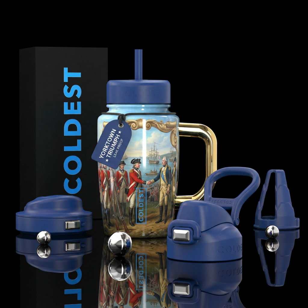 The defeat of the British during the revolutionary... water bottle design