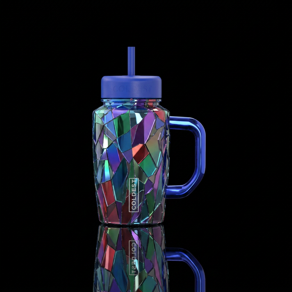 Shattered mirror water bottle design