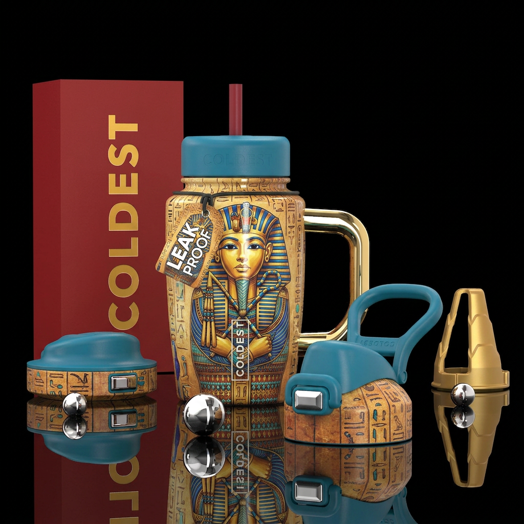 Discovering King Tut's tomb water bottle design