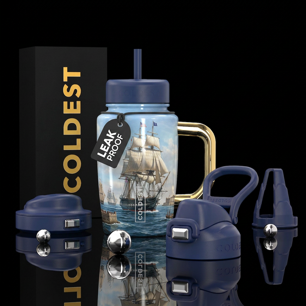 The USS Constitution under full sail during the Ci... water bottle design
