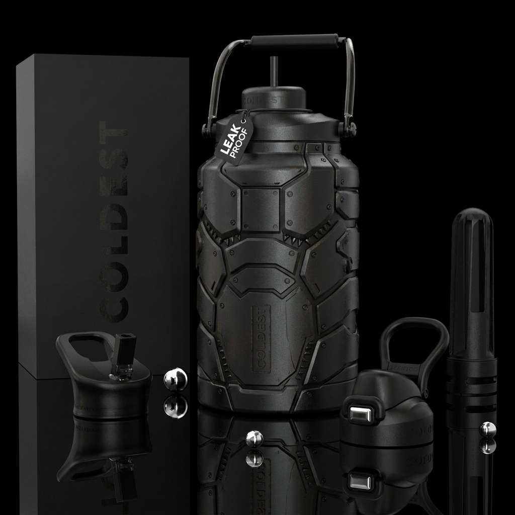 Chainsaw armor water bottle design