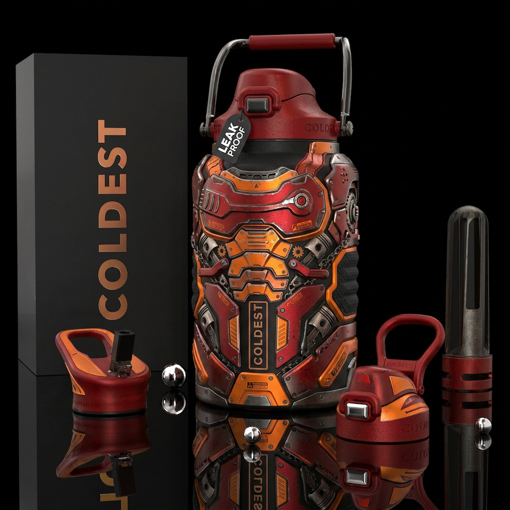 Chainsaw armor water bottle design