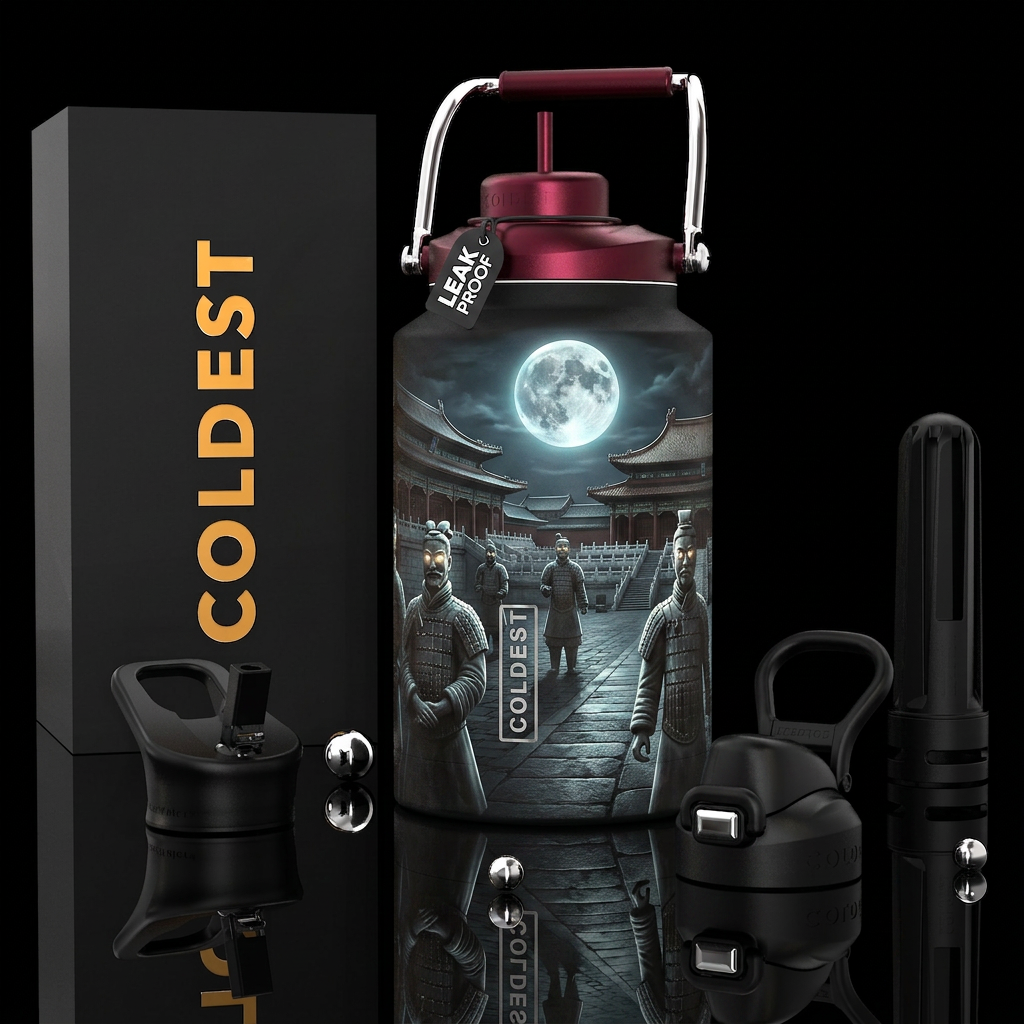 Glowy chinese terracotta warriors coming alive in ... water bottle design