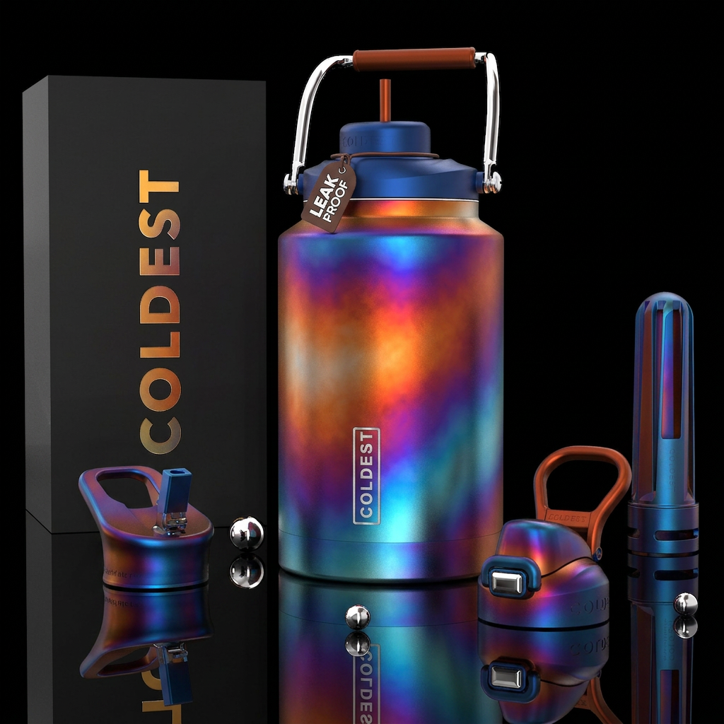 Tumbler is the color of heat affected rocketship a... water bottle design