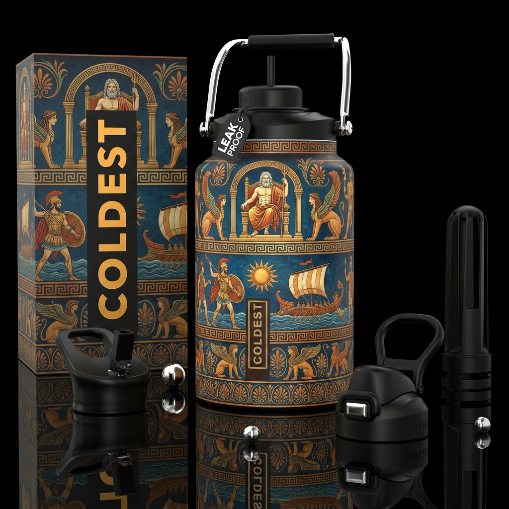 Ancient Greece water bottle design