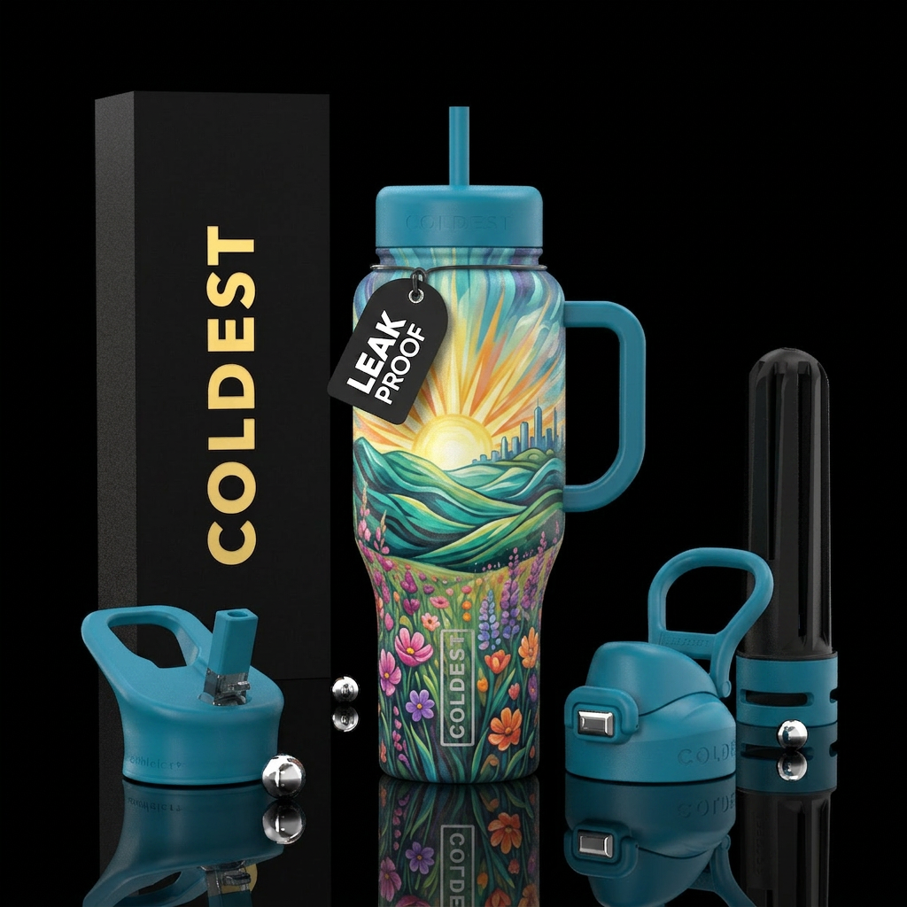 Painting of hope for the future water bottle design