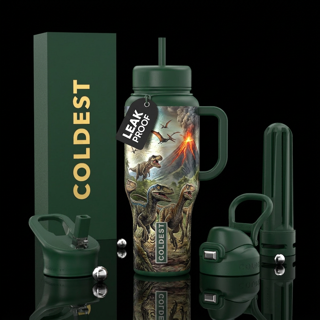 Foil design textured with ridges multi colored foi... water bottle design