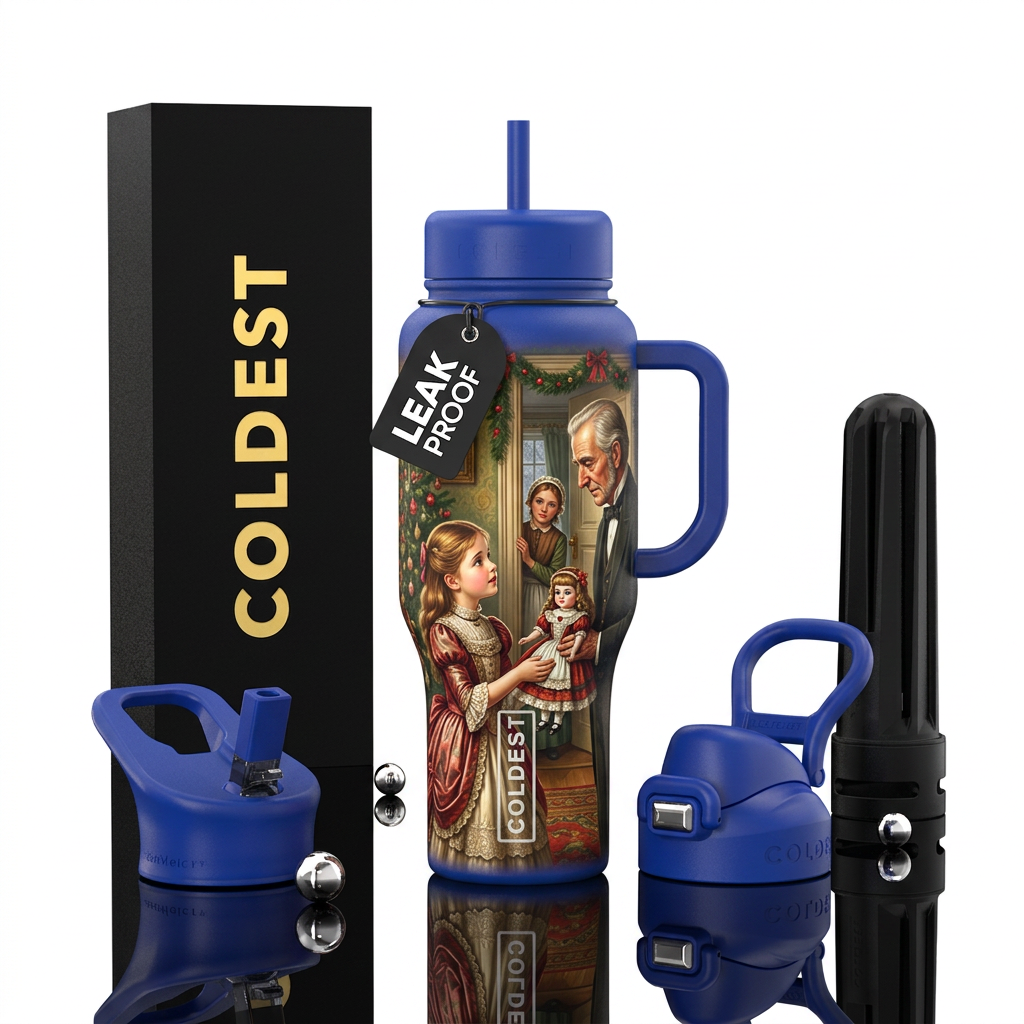 Child of privilege asking her father if she can gi... water bottle design