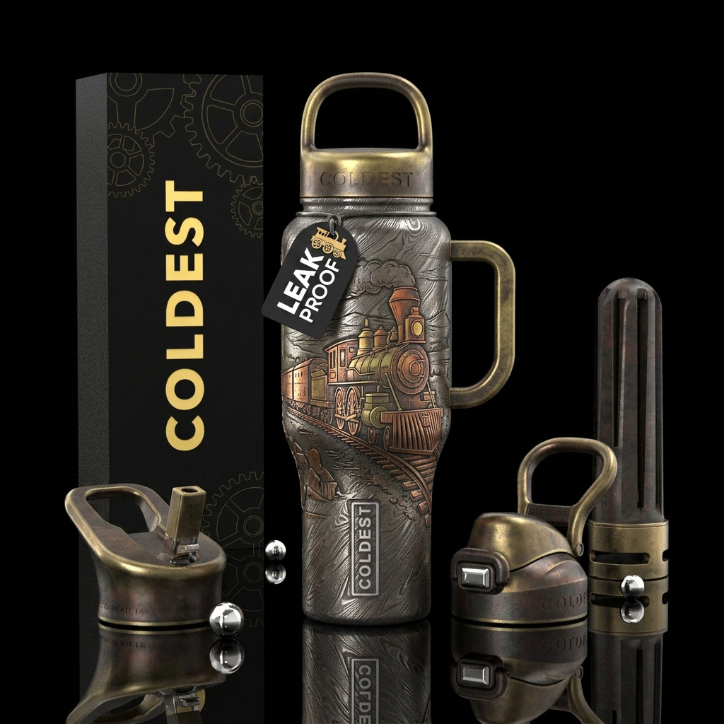 The great train ron water bottle design