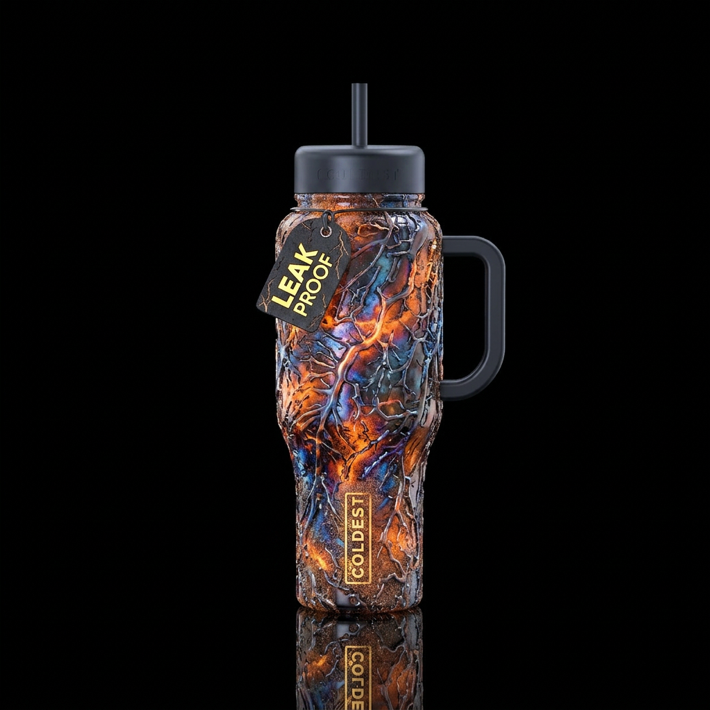 Tumbler is like glass in sand made by a lightning ... water bottle design