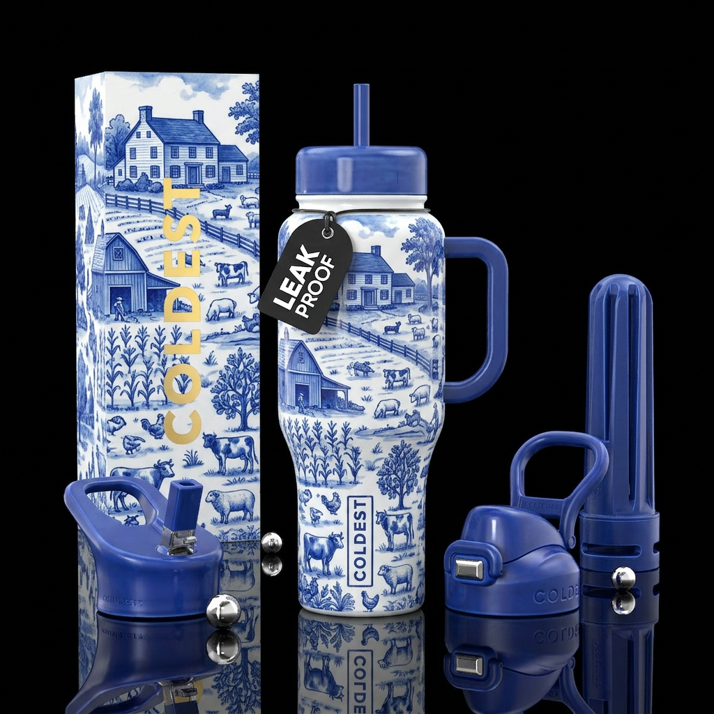 Tumbler is 18th century American Porcelain with a ... water bottle design