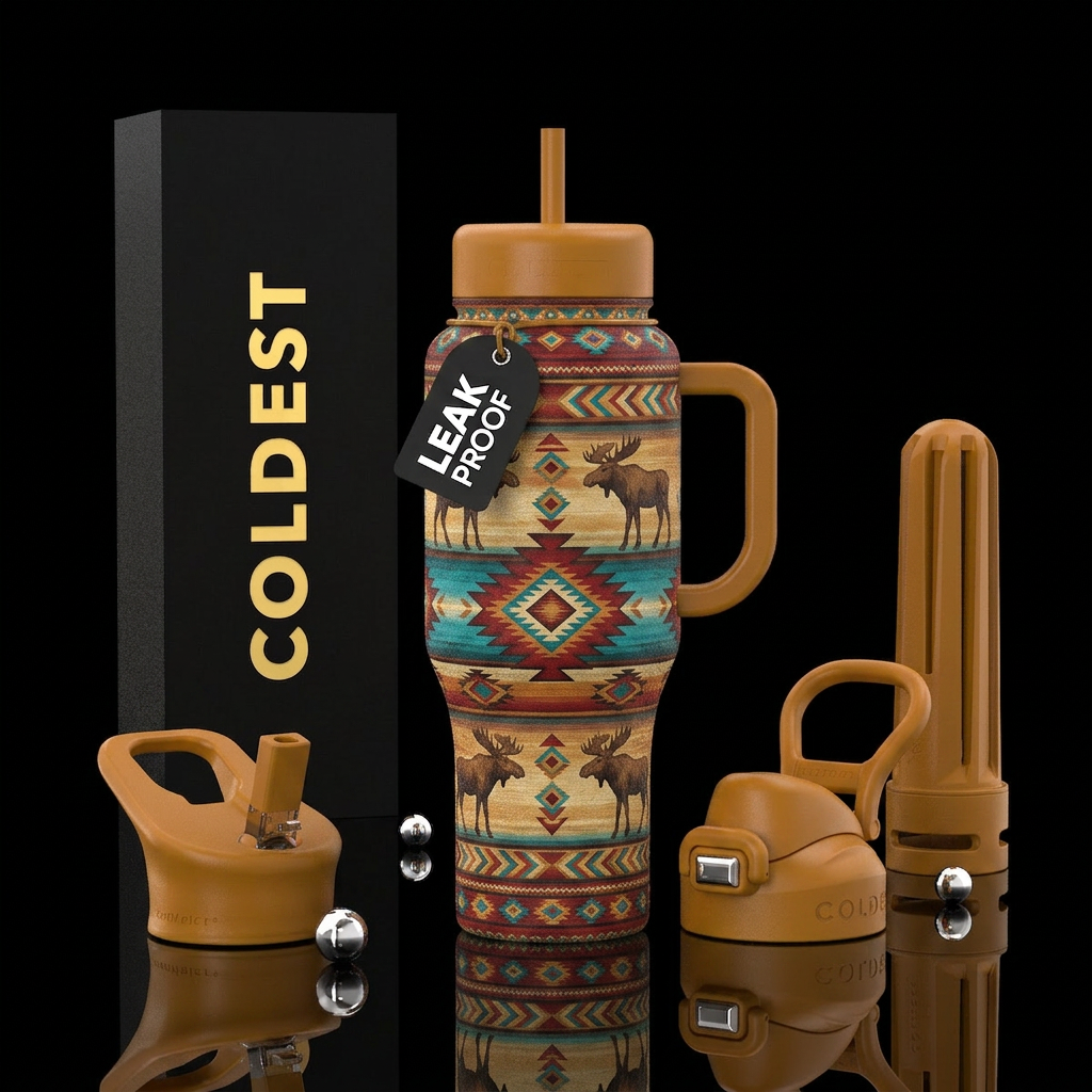 Tumbler is a western native American inspired blan... water bottle design