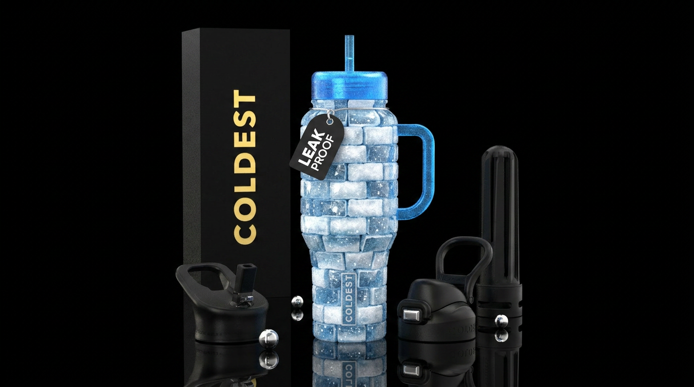 Tumbler is made out of textured sparkly Igloo bric... water bottle design