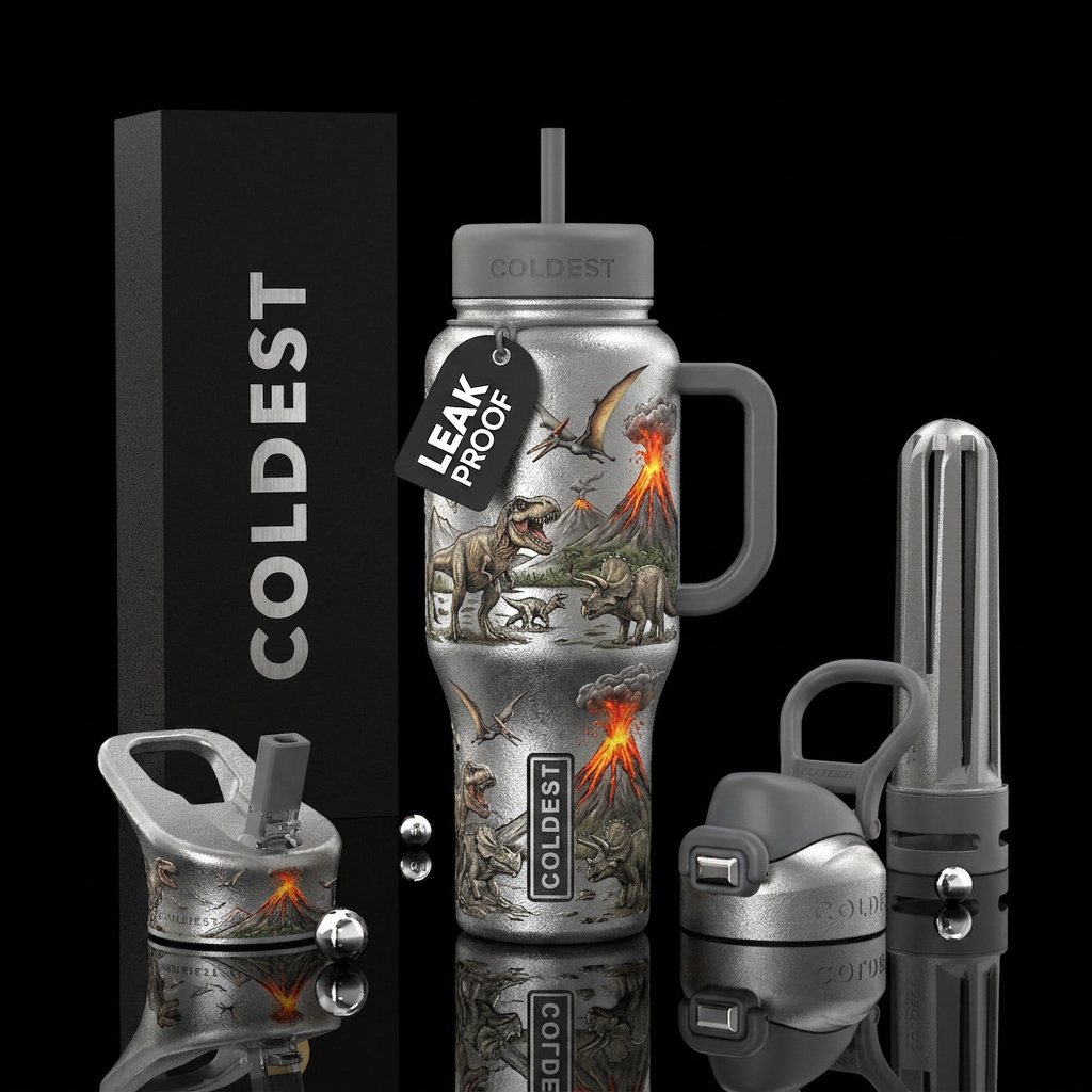 Textured ast iron silver inlay. Lost island of din... water bottle design