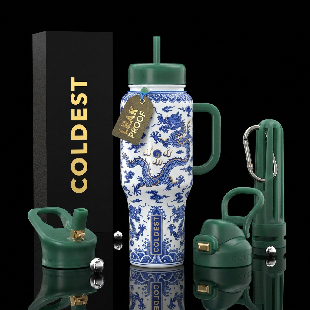 Chinese porcelain featuring dragons water bottle design
