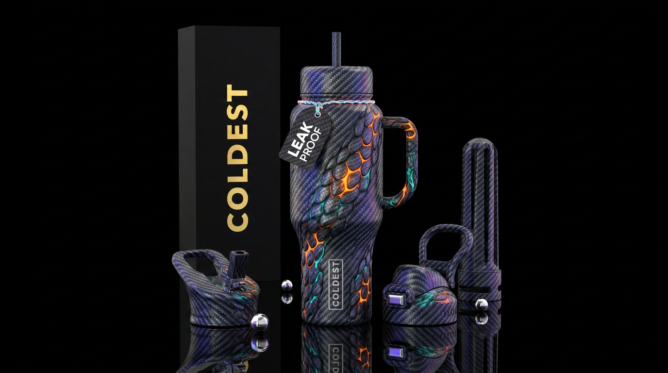 Glowy  carbon dragon egg water bottle design