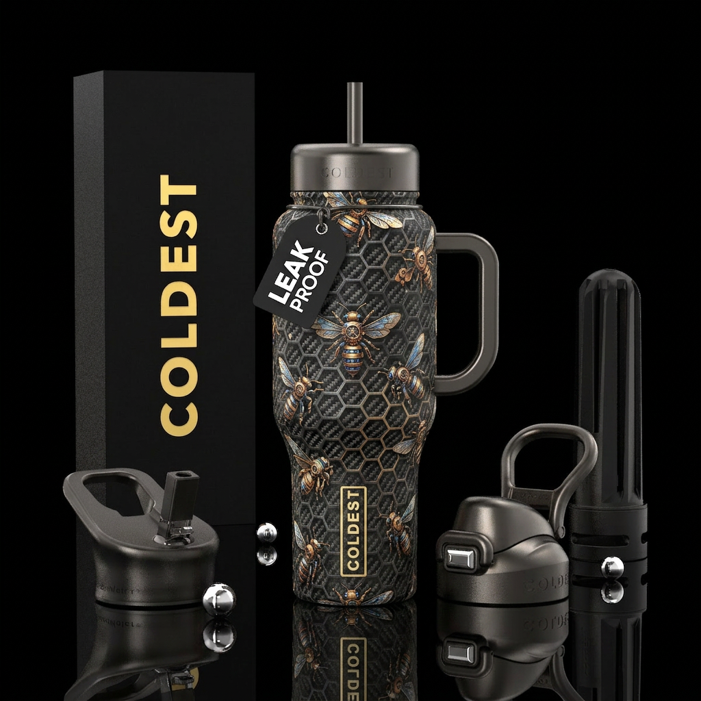 Carbon fiber honeycomb with mechanical bees water bottle design